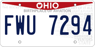OH license plate FWU7294