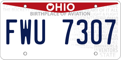 OH license plate FWU7307