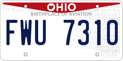 OH license plate FWU7310