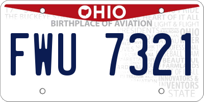 OH license plate FWU7321