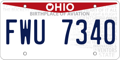 OH license plate FWU7340