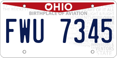 OH license plate FWU7345