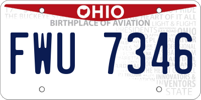 OH license plate FWU7346