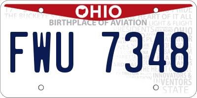 OH license plate FWU7348