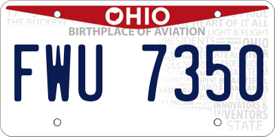 OH license plate FWU7350