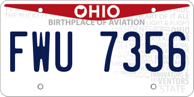OH license plate FWU7356
