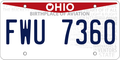 OH license plate FWU7360