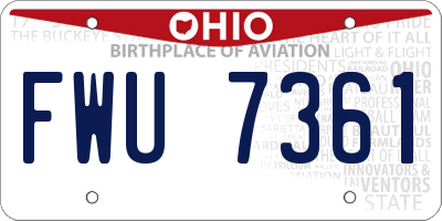 OH license plate FWU7361