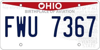 OH license plate FWU7367