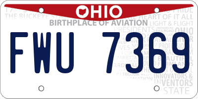 OH license plate FWU7369