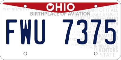 OH license plate FWU7375