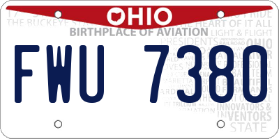 OH license plate FWU7380