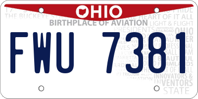 OH license plate FWU7381