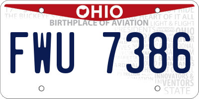 OH license plate FWU7386