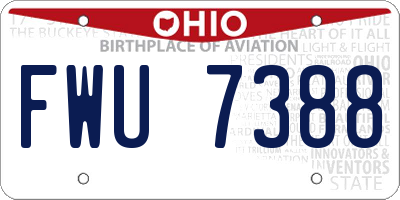 OH license plate FWU7388