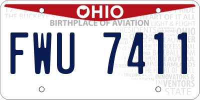 OH license plate FWU7411