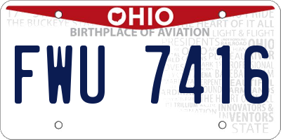 OH license plate FWU7416