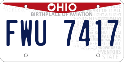OH license plate FWU7417