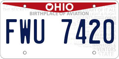 OH license plate FWU7420