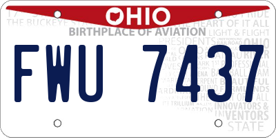 OH license plate FWU7437