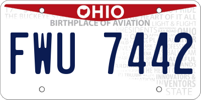 OH license plate FWU7442