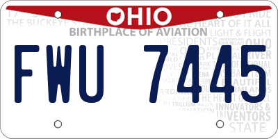 OH license plate FWU7445