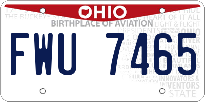 OH license plate FWU7465