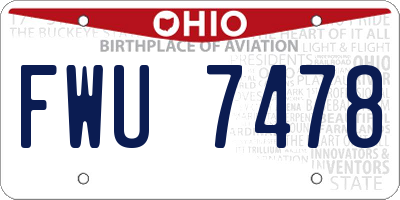 OH license plate FWU7478