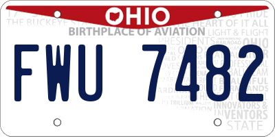 OH license plate FWU7482