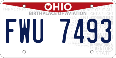 OH license plate FWU7493