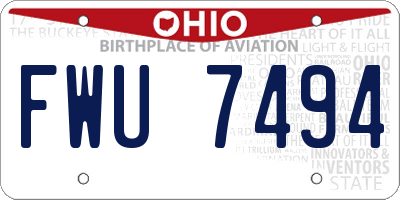 OH license plate FWU7494