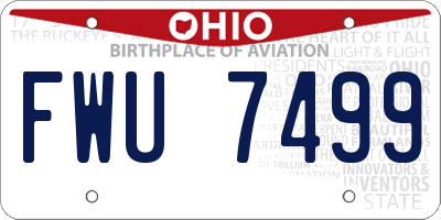 OH license plate FWU7499