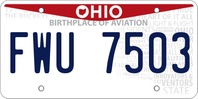 OH license plate FWU7503