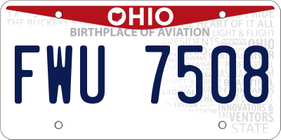 OH license plate FWU7508