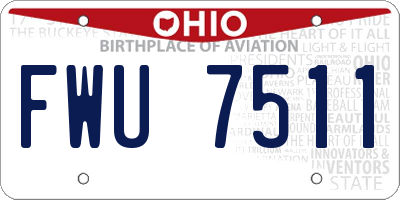 OH license plate FWU7511
