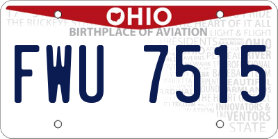 OH license plate FWU7515