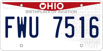 OH license plate FWU7516