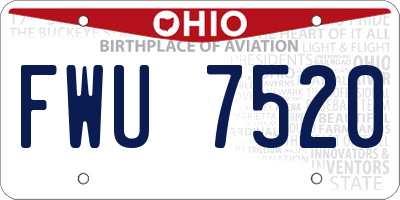 OH license plate FWU7520