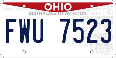 OH license plate FWU7523