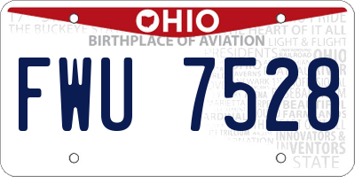 OH license plate FWU7528