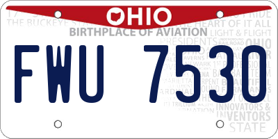 OH license plate FWU7530