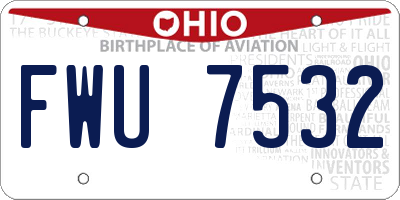 OH license plate FWU7532