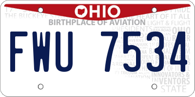 OH license plate FWU7534