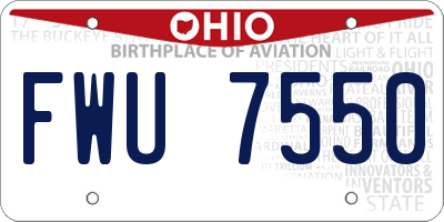 OH license plate FWU7550