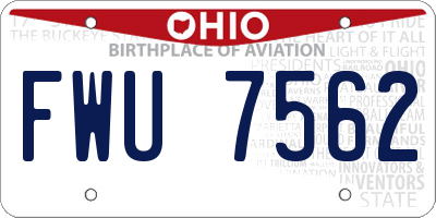 OH license plate FWU7562