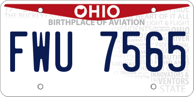 OH license plate FWU7565