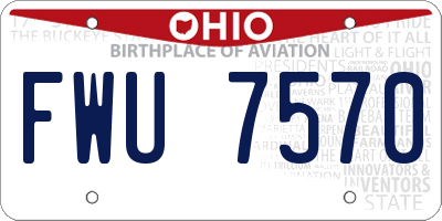 OH license plate FWU7570