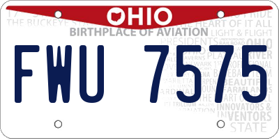 OH license plate FWU7575
