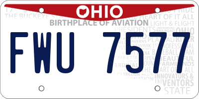 OH license plate FWU7577