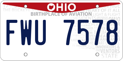 OH license plate FWU7578